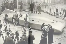  ?? PICTURE: GETTY ?? Sir Malcolm Campbell’s Bluebird became the world’s fastest car when he drove it across Utah Flats at 277mph today in 1935