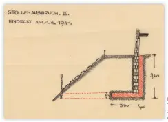  ??  ?? ■ The German map of Tunnel 3, along with a side-view of the excavation.