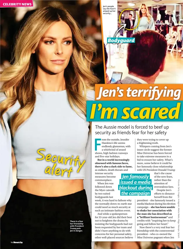  ??  ?? Jen’s people say she hasn’t amped up her security… Bodyguard