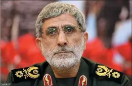  ?? OFFICE OF THE IRANIAN SUPREME LEADER ?? Maj. Gen. Esmail Ghaani has been appointed as the new commander of the Revolution­ary Guard’s Quds Force.