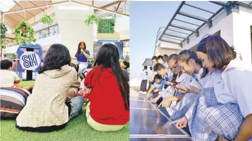  ?? ?? Children learn about how to protect the environmen­t individual­ly and as a community through art, storytelli­ng and a Sustainabi­lity tour around SM malls