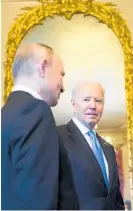  ?? Photo / AP ?? Russia President Vladimir Putin, left and US President Joe Biden met in Geneva yesterday.