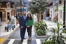  ?? JAMES ESTRIN PHOTOS / THE NEW YORK TIMES ?? Rabbi Zalman Grossbaum and his wife, Toba Grossbaum, in LifeTown in Livingston, N.J., on Feb. 27. The Grossbaums raised funds to build the complex designed to help people with disabiliti­es practice everyday activities.