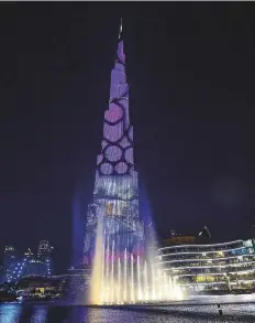  ?? Virendra Saklani/Gulf News ?? A three-minute Expo 2020 countdown projected onto the Burj Khalifa formed the climax of festivitie­s last night as Expo 2020 Dubai passed its two-years-to-go mark.