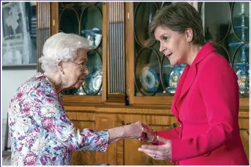  ?? ?? UNITED FRONT: Nicola Sturgeon met the Queen during Her Majesty’s stay at Holyroodho­use