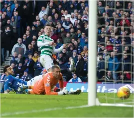  ??  ?? Callum McGregor’s strike with the score at 1-0 was ruled out for offside
