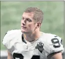  ?? THE ASSOCIATED PRESS – 2020 ?? Raiders defensive end Carl Nassib, entering his sixth profession­al season, became the first active NFL player to come out as gay, making his announceme­nt on Instagram.