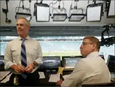  ?? Associated Press ?? Joe Buck, left, and Troy Aikman have been paired in the Fox booth for 18 seasons.