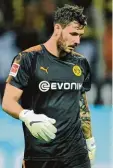  ?? Foto: Witters ?? Leistete sich gegen Nikosia einen Black out. Dortmunds Torhüter Roman Bürki hatte großen Anteil an der Führung der Gastgeber.