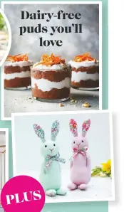  ??  ?? Dairy-free puds you’ll love Cute bunnies – made from socks!