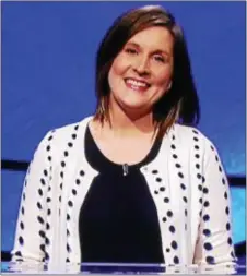  ??  ?? Rebecca Zoshak, A Great Valley High School graduate, competed on two of the popular Jeopardy TV shows this week.