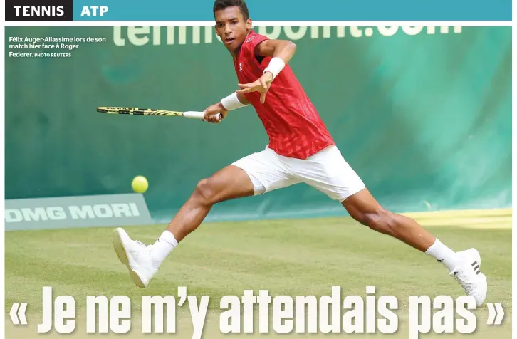  ?? PHOTO REUTERS ?? Félix Auger-aliassime lors de son match hier face à Roger
Federer.