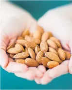  ??  ?? Almonds could boost survival rates