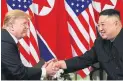  ??  ?? Donald Trump said there was “no rush” to reach an agreement with North Korean leader Kim Jong Un.