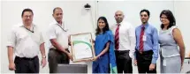  ??  ?? From Left: Quick Tea Director Shayne Choksy, Quick Tea Operations Manager Razzali Noordeen, SFG Sustainabi­lity Assurance and Advisory Services Manager Lakmini Senadheera, CCC Kanishka Jayasinghe, SFG Snr. Sustainabi­lity Associate Sajeewa Ranasinghe and...