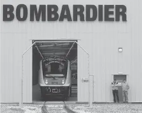  ?? SIMON DAWSON / BLOOMBERG FILES ?? A British rail franchise is buying 333 Aventra electric multiple-unit train cars from Bombardier under a US$724-million contract announced Tuesday in the U.K.