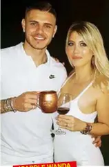  ??  ?? ICARDI E WANDA BRINDANO IN ARGENTINA Mauro Icardi, 25, brinda all’anno nuovo con la sua Wanda Nara, 32, a Rosario, in Argentina.