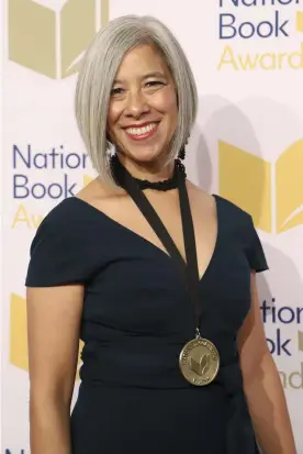  ??  ?? Susan Choi won the best fiction prize at the 70th National Book Awards ceremony for Trust Exercise. Photograph: Greg Allen/Invision/AP