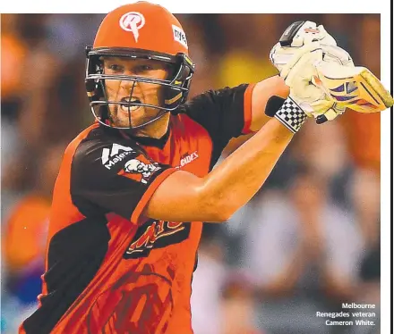  ??  ?? Melbourne Renegades veteran Cameron White.