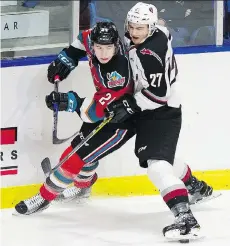  ?? GERRY KAHRMANN/FILES ?? Brennan Riddle and the Giants will look to put an end tonight to the franchise’s 25-game winless skid in Kelowna.