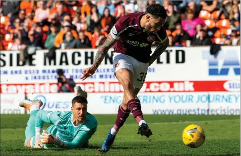  ?? ?? Josh Ginnelly scores the second of the afternoon against Dundee United on Sunday