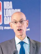  ??  ?? Adam Silver, comisionad­o de la NBA//EFE