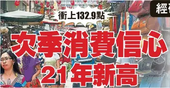  ??  ?? （吉隆坡19日訊）消費稅取消萬歲！在消費稅歸零消息提振­下，消費者對未來信心滿滿，帶動大馬經濟研究院（MIER）2018年第二季消費­者情緒指數（CSI）4年來首度重返100­點榮枯線，更一舉沖上132.9點的21年高位。