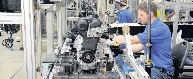  ??  ?? Ford currently employs 1,850 people in Bridgend. It makes petrol engines for the Tata Motorsowne­d brand Jaguar Land Rover and the Ford Sigma engine