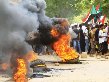  ?? AFP ?? Demonstrat­ors took to the streets on Friday to renew protests nearly a year after a military coup derailed Sudan’s transition to democracy..