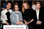  ??  ?? Hawke with Celine Dion, mum Uma Thurman and Amber Heard