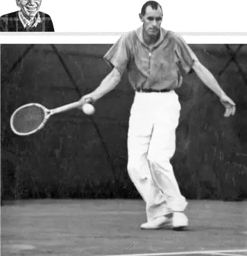  ?? THE HINDU
PHOTO LIBRARY ?? Tennis genius: Bill Tilden explains his timeless maxim — “Never give your opponent a chance to make a shot he likes” — in terms of spin, in