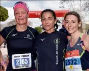  ??  ?? Le podium du semi féminin avec Candice Mizon, Florence Reignier et Léa Fournier (de gauche à droite).