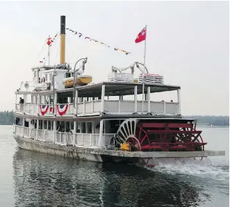  ?? DARREN MAKOWICHUK ?? The Heritage Park’s SS Moyie paddle wheeler may not be in service this summer. Work on the dam would require lowering the water level, putting SS Moyie out of sync with its dock.