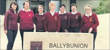  ?? ?? The Ladies Challenge Cup team, l-r: Noreen Roche, team manager, Mary Kelleher, Eileen Good, Patricia Vaughan O’Mahony, Frances Cremin-Power, Helen Stafford, lady president and Anna Cotter/team manager.