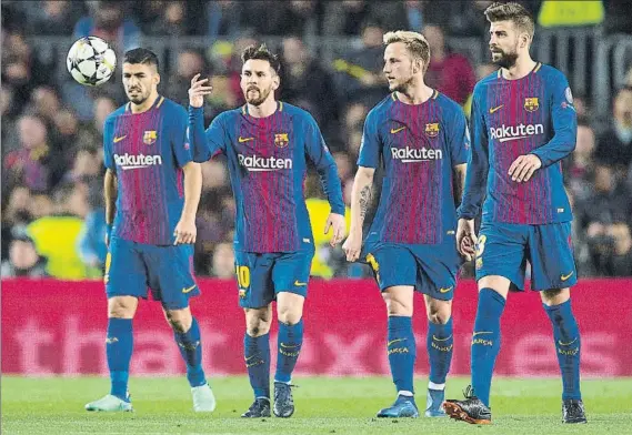  ?? FOTO: PERE PUNTÍ ?? Después de golear a la Roma Messi, Suárez, Rakitic, Piqué y compañía quieren derrotar esta noche al Leganés para intentar sentenciar cuanto antes el título de Liga