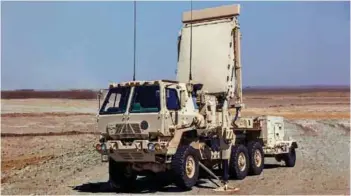  ??  ?? (Top) SWATHI Weapon Locating Radar (WLR) by Bharat Electronic­s Limited (BEL); (Above) Lockheed Martin’s AN/TPQ-53 Radar has demonstrat­ed ability to identify and track unmanned aerial systems (UAS)