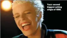  ??  ?? Yazz: second biggest selling single of 1988.