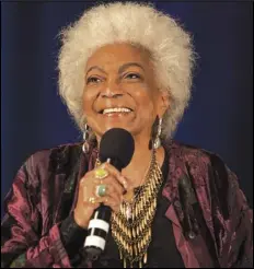  ?? PHOTO BY BARRY BRECHEISEN/INVISION/AP ?? Actor Nichelle Nichols speaks during the Creation Entertainm­ent’s Official Star Trek Convention at The Westin O’Hare in Rosemont, Ill., June 8, 2014.