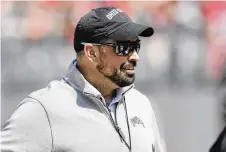  ?? JAY LAPRETE / AP ?? Ohio State head coach Ryan Day added two verbal commitment­s (a tight end and a running back) to his No. 2-ranked 2024 recruiting class over the spring game weekend.