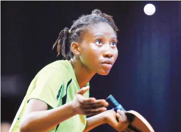  ??  ?? One of Nigeria's representa­tvies at the 2018 ITTF Nigeria Open Esther Oribamise is eyeing the country's first singles title at the annual tennis event