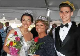  ?? SUBMITTED PHOTO ?? Sesquicent­ennial Queen Calista Bender and Sesquicent­ennial King Kyle Jaworski with Boyertown’s 1966 Centennial Queen Jude Neiman.