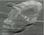  ?? ?? Basaltic eruptions make mounded patches in mare pits like this one on the lunar surface