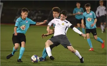  ??  ?? Kerry’s Cian Clancy in action against Cobh Ramblers during the U-15 SSE Airtricity League fixture at Mounthawk Park, Tralee. Photo by Domnick Walsh