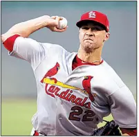  ?? AP/CHARLIE RIEDEL ?? Starting pitcher Jack Flaherty allowed 3 hits with 1 walk and 7 strikeouts over 7 innings on Tuesday to lead the St. Louis Cardinals to a 2-0 victory over the Kansas City Royals at Kauffman Stadium in Kansas City, Mo.