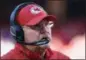  ?? REED HOFFMANN — THE ASSOCIATED PRESS ?? Kansas City Chiefs head coach Andy Reid watches the game during an NFL football game against the Denver Broncos in Kansas City, Mo.