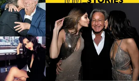  ??  ?? Clockwise from main: Gigi Hadid; Mohamed with Paul Marciano; Gigi and Bella with their father; Miranda Vee