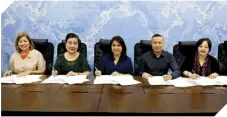  ?? Photo by WALTER BOLLOZOS ?? (From left) TTE 2018 sponsorshi­p and public relations head Dolly Santos, Patty Chiong, Marlene Dado Jante, STAR EVP Lucien Dy Tioco and corporate communicat­ions manager Jay Sarmiento.