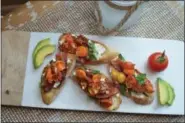  ?? PHOTO COURTESY OF SONYA KEISTER ?? Roasted Tomato and Goat Cheese BLTs make fabulous party hors d’oeuvres. They’re also wonderful for wine country picnics. Prep the components ahead of time and assemble the BLTs at your picnic site, says Rustic Fork food blogger Sonya Keister.