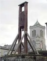  ??  ?? Cutting edge: A replica of the Halifax gibbet, an early form of the guillotine