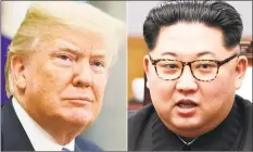  ?? Evan Vucci / Associated Press file photos ?? President Donald Trump and North Korean leader Kim Jong Un are shown in this combinatio­n of file photos.